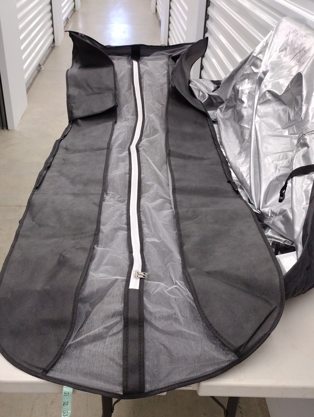 Black Zippered Long Dress Cover With Handles